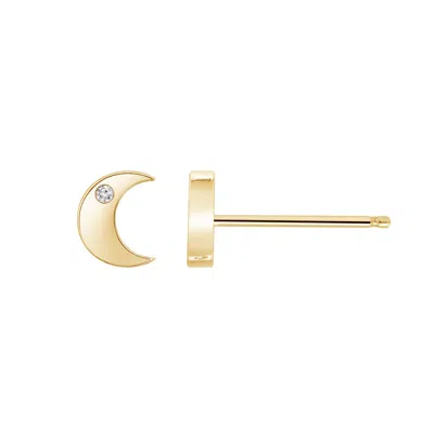 Diamonbliss Women's Gold  Marilyn Monroe Moon Stud Earrings