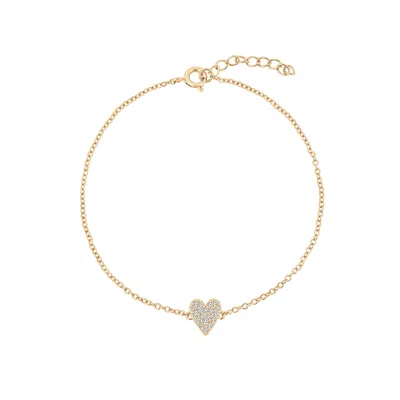 Diamonbliss Women's Gold  Marilyn Monroe Pave Heart Bracelet