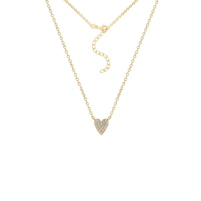 Diamonbliss Women's Gold  Marilyn Monroe Pave Heart Necklace