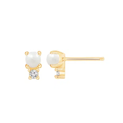 Diamonbliss Women's Gold  Marilyn Monroe Pearl Earrings
