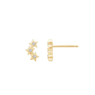 Diamonbliss Women's Gold  Marilyn Monroe Trio Star Earrings