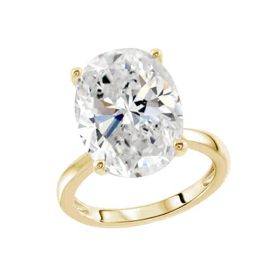 Diamonbliss Women's Gold  Ten Carats Oval Cut Solitaire Cocktail Ring