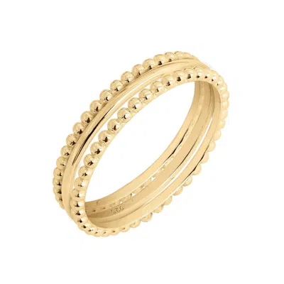 Diamonbliss Women's Set Of Three Thin Plain Ring - Yellow