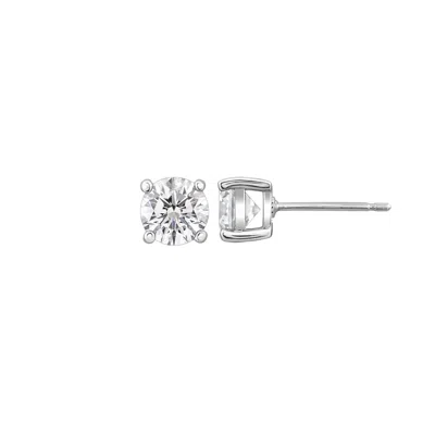 Diamonbliss Women's White  Embellished Swarovski Stone Platinum Plated Sterling Silver Solitaire Roun