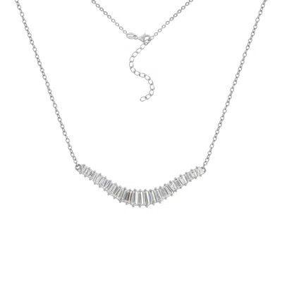 Diamonbliss Women's White  Marilyn Monroe Baguette Pendant Necklace