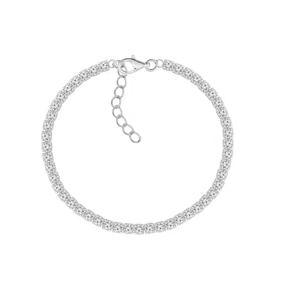 Diamonbliss Women's White  Marilyn Monroe Dainty Tennis Bracelet, Platinum