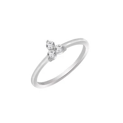 Diamonbliss Women's White  Marilyn Monroe Dainty Trio Stone Ring