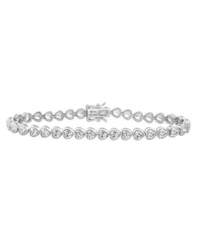 Diamonbliss Women's White  Marilyn Monroe Heart Bezel Tennis Bracelet In Silver