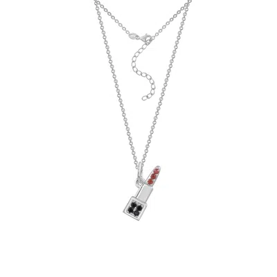 Diamonbliss Women's White  Marilyn Monroe Lipstick Pendant Necklace