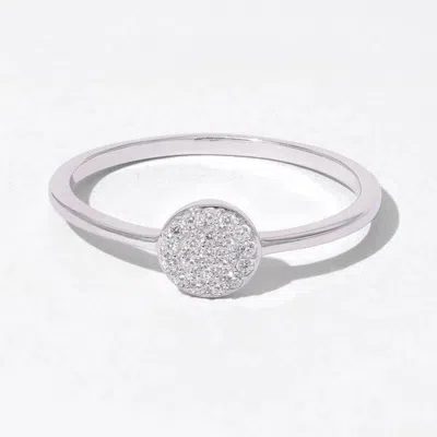Diamonbliss Women's White  Round Shapre Pave Dainty Band Ring, Platinum