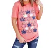 Diamond Diva Designs Love Fall Leaves Graphic Tee In Sunset In Pink