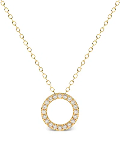 Diamond Essentials Circle-pendant Diamond Necklace In Gold