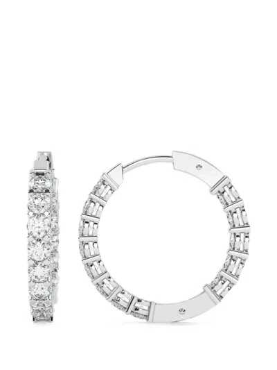 Diamond Essentials Diamond Hoop Earrings In Silver