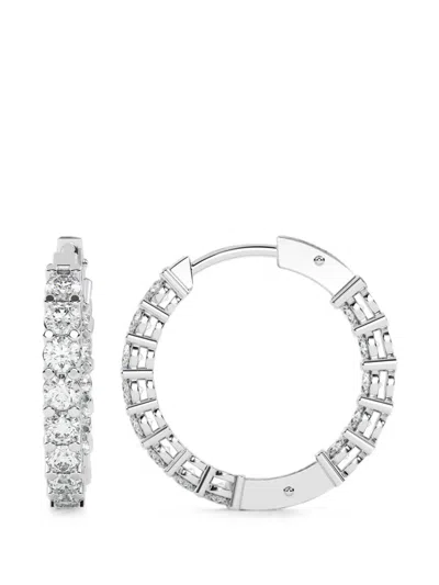 Diamond Essentials Diamond Hoop Earrings In White