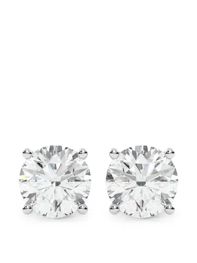 Diamond Essentials Diamond Solitaire Earrings In Silver
