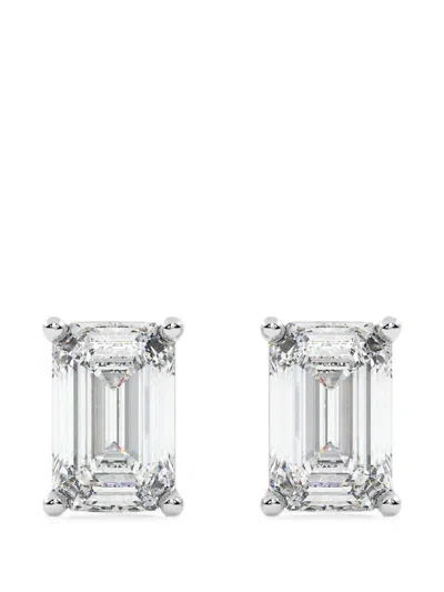 Diamond Essentials Diamond Solitaire Earrings In Silver