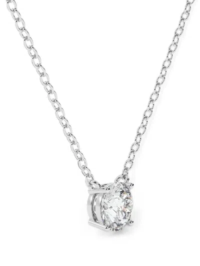 Diamond Essentials Diamond Solitaire Necklace In Silver