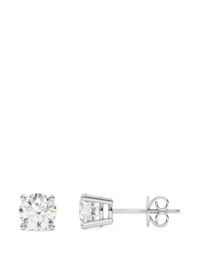 Diamond Essentials Diamond Solitaire Stud Earrings In Silver