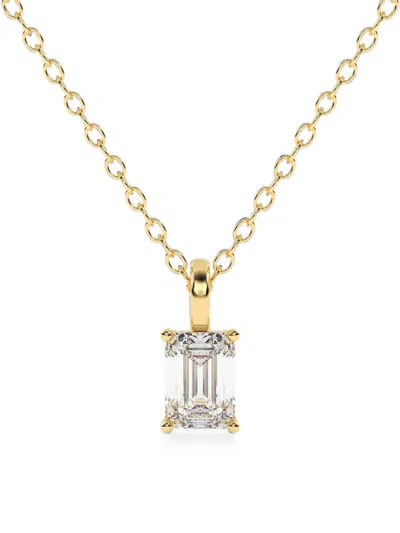 Diamond Essentials Emerald-cut Diamond Necklace In Gold