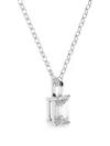 Diamond Essentials Emerald-cut Diamond Necklace In Silver
