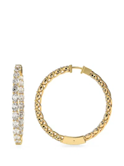 Diamond Essentials Hoop-design Diamond Earrings In Gold