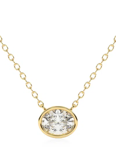 Diamond Essentials Lab-grown Diamond Bezel Necklace In Gold