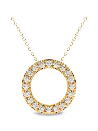 Diamond Essentials Lab-grown Diamond Circle Necklace In Gold