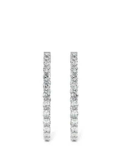 Diamond Essentials Lab-grown Diamond Hoop Earrings In Silver