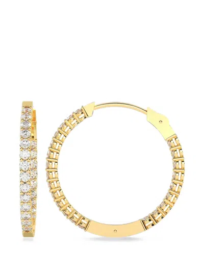 Diamond Essentials Lab-grown Diamond Oval Hoop Earrings In Gold