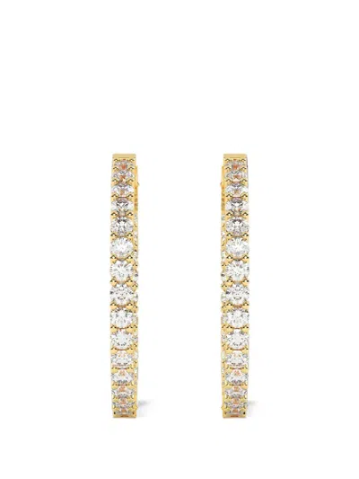 Diamond Essentials Lab-grown Diamond Oval Hoop Earrings In Gold