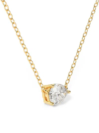 Diamond Essentials Lab-grown Diamond Pear-cut Necklace In Gold