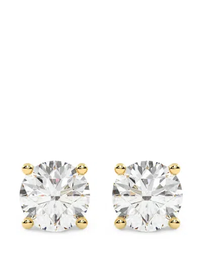 Diamond Essentials Lab-grown Diamond Solitaire Earrings In Silver