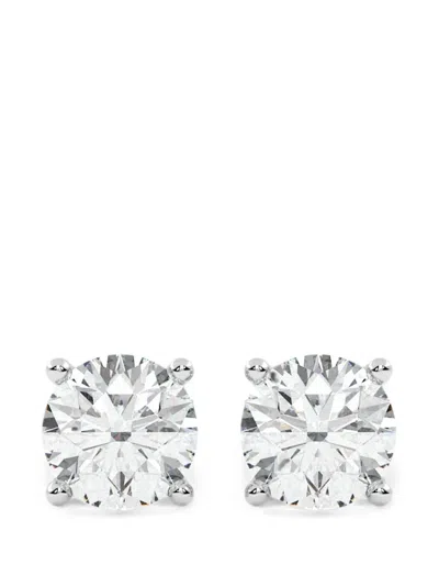 Diamond Essentials Lab-grown Diamond Stud Earrings In Silver