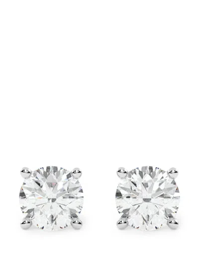 Diamond Essentials Lab-grown Diamond Stud Earrings In Silver