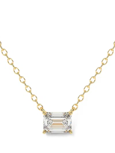 Diamond Essentials Lab-grown Emerald-cut Diamond Necklace In Gold
