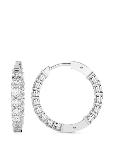 Diamond Essentials Laboratory-grown Diamond Hoop Earrings In Metallic