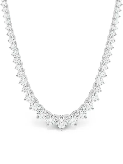 Diamond Essentials Laboratory-grown Diamond Necklace In Metallic