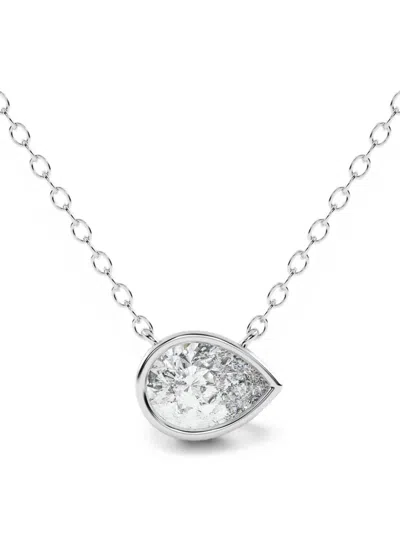 Diamond Essentials Laboratory-grown Diamond Necklace In Silver