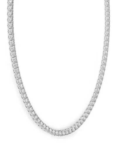 Diamond Essentials Laboratory-grown Diamond Necklace In Silver