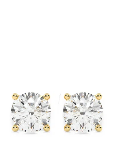 Diamond Essentials Laboratory-grown Diamond Solitaire Earrings In Silver