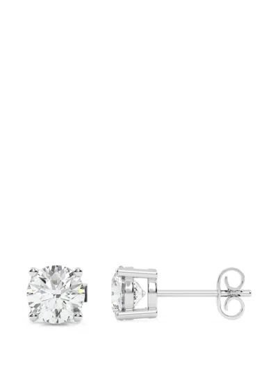 Diamond Essentials Laboratory-grown Diamond Solitaire Earrings In Silver