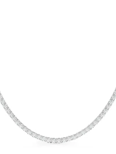 Diamond Essentials Laboratory-grown Diamond Tennis Necklace In Silver