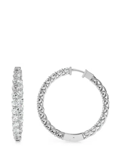Diamond Essentials Lucida Diamond Hoop Earrings In Silver