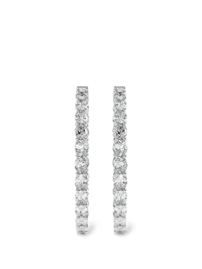 Diamond Essentials Lucida Lab-grown Diamond Hoop Earrings In Silver