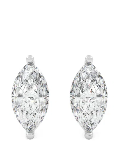 Diamond Essentials Marquise-cut Diamond Earrings In Silver
