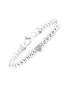 Diamond Select Cuts 0.02 Ct. Tw. Diamond Silver Bangle In Metallic