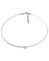 Diamond Select Cuts 0.02 Ct. Tw. Diamond Silver Necklace In Metallic