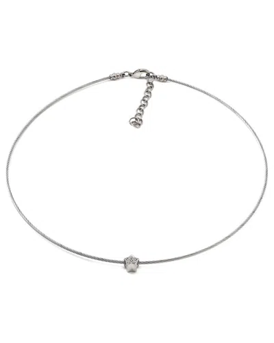 Diamond Select Cuts 0.02 Ct. Tw. Diamond Silver Necklace In Metallic