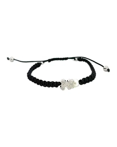 DIAMOND SELECT CUTS 0.03 CT. TW. DIAMOND & 3-4MM PEARL SILVER BRACELET