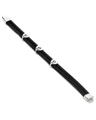 Diamond Select Cuts 0.03 Ct. Tw. Diamond Silver Bracelet In Black